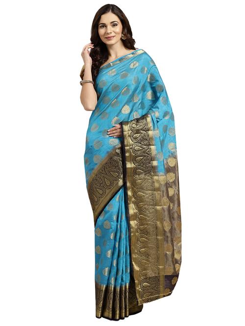 paisley woven saree with blouse - 16380882 - Standard Image - 1