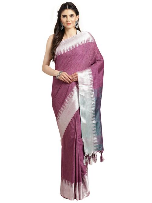 solid plain saree with blouse - 16380887 - Standard Image - 1