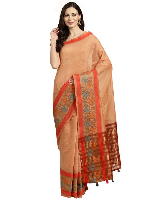 solid plain saree with blouse - 16380895 - Standard Image - 1
