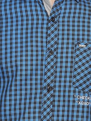 blue cotton casual shirt - 16382221 - Standard Image - 5