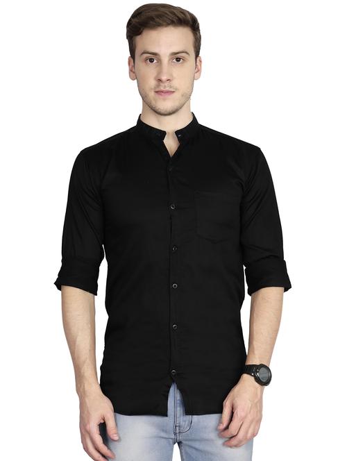 black cotton casual shirt - 16382350 - Standard Image - 1