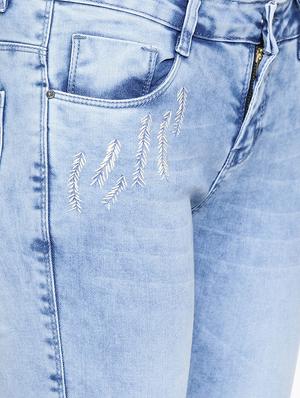 embroidered stone wash jeans - 16383799 - Standard Image - 5