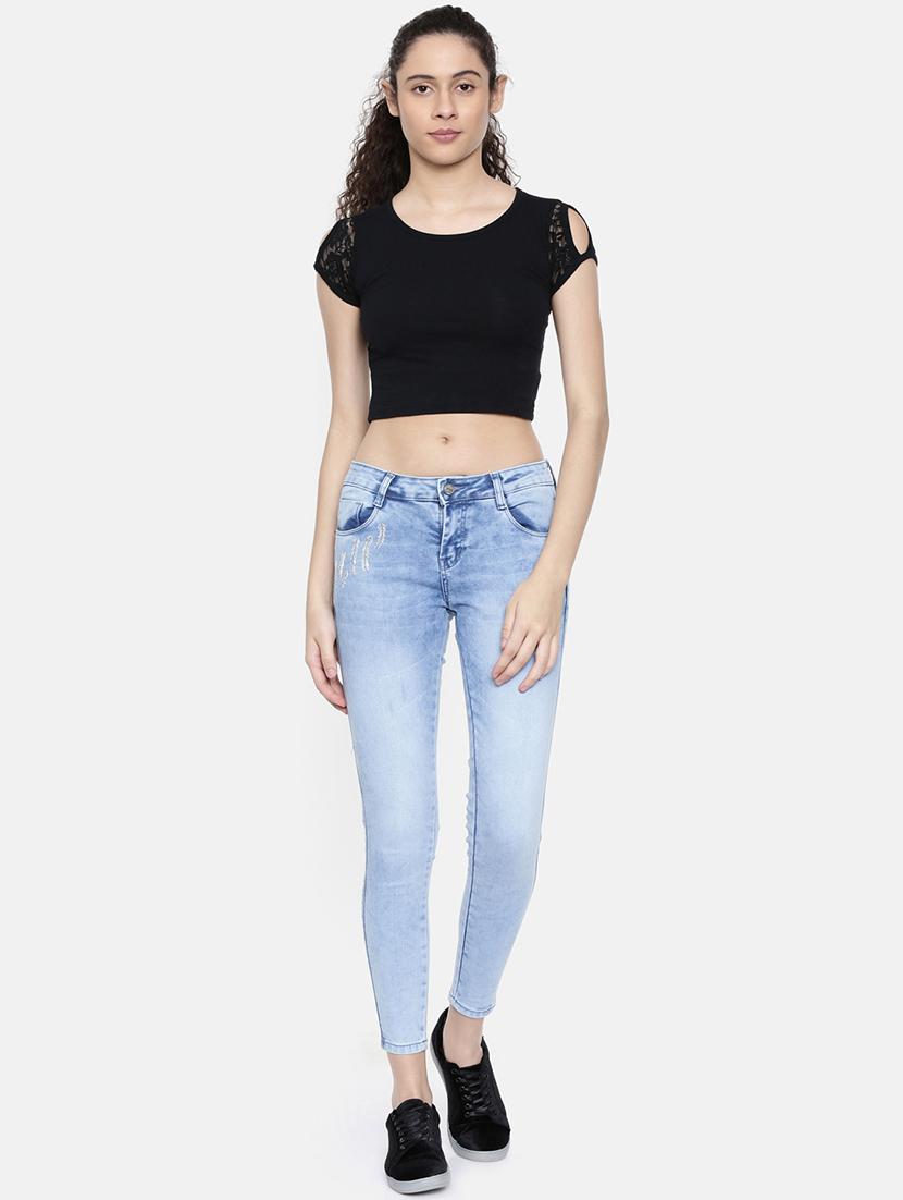 embroidered stone wash jeans - 16383799 - Zoom Image - 4