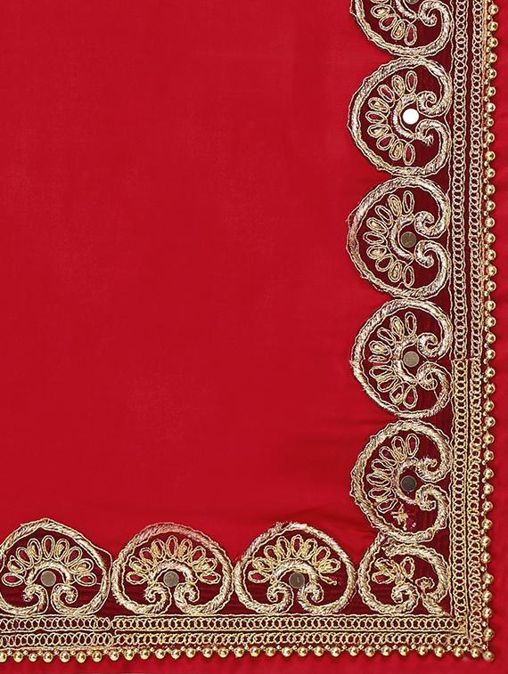 mirror work lehenga saree with blouse - 16383811 - Zoom Image - 3
