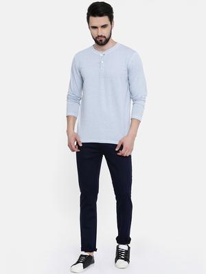 navy blue cotton solid denim jeans - 16383884 - Standard Image - 4