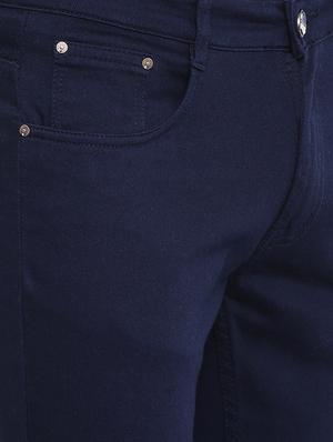 navy blue cotton solid denim jeans - 16383884 - Standard Image - 5