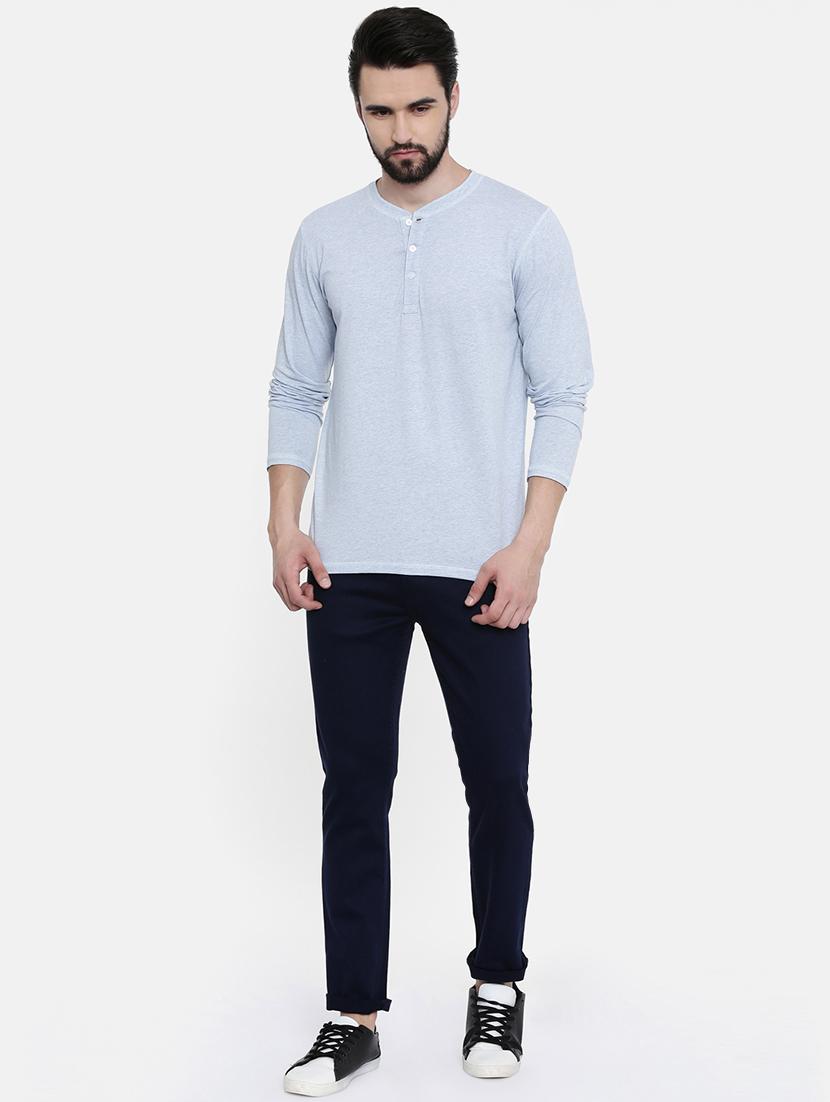 navy blue cotton solid denim jeans - 16383884 - Zoom Image - 4