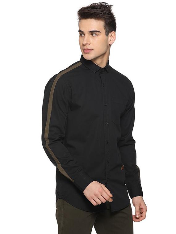 black side taped casual shirt - 16385256 - Zoom Image - 2