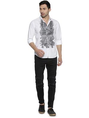 white printed casual shirt - 16385257 - Standard Image - 4