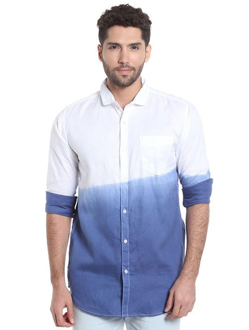white ombre casual shirt - 16385259 - Standard Image - 1