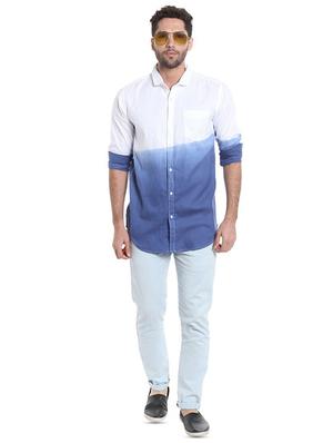 white ombre casual shirt - 16385259 - Standard Image - 4
