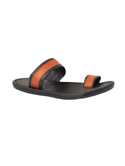 black leatherette toe separator slippers - 16385836 - Standard Image - 1