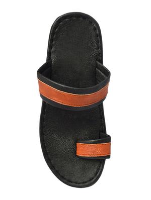 black leatherette toe separator slippers - 16385836 - Standard Image - 4
