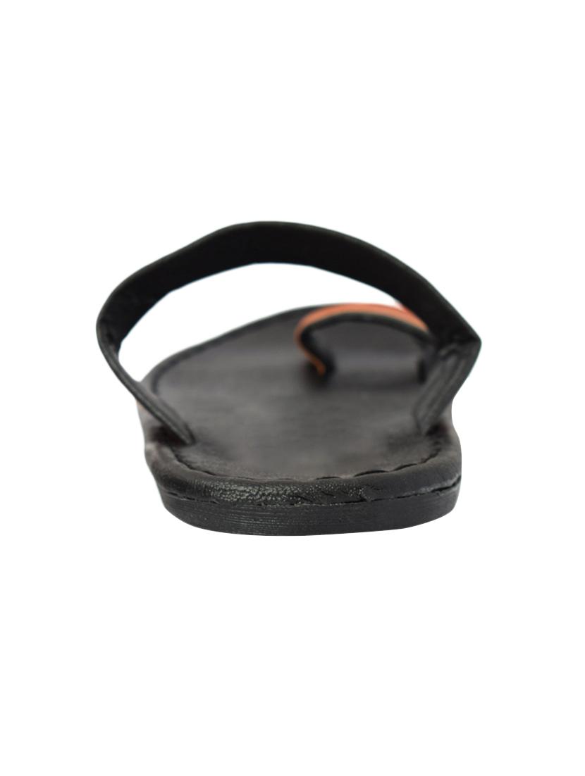 black leatherette toe separator slippers - 16385836 - Zoom Image - 3