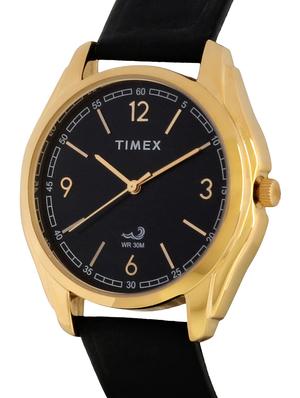 timex gold dial black leather watch for women's-tw0tg6804t - 16385849 - Standard Image - 2