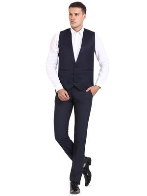 navy blue solid classic waist coat - 16386400 - Standard Image - 4
