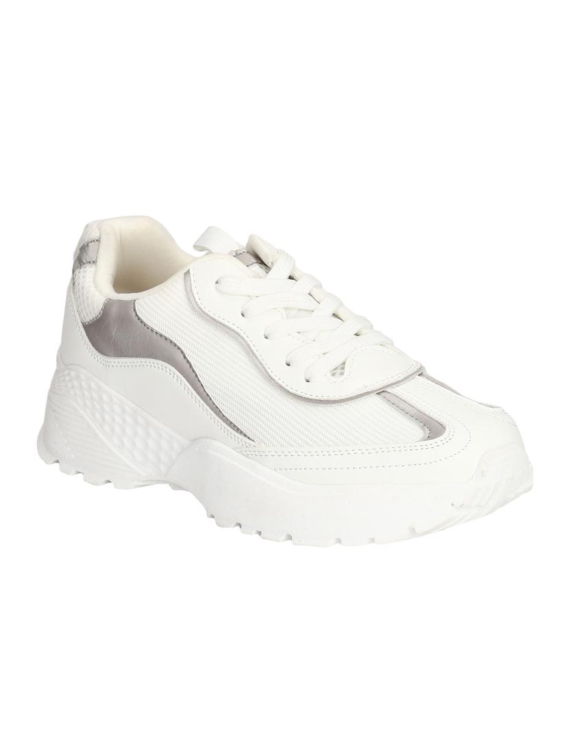 white lace-up sports shoes - 16386422 - Zoom Image - 1