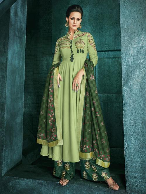 embroidered stitched suit set - 16386655 - Standard Image - 1