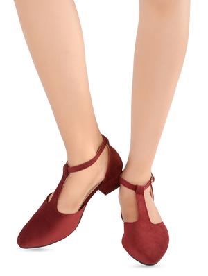maroon ankle strap sandals - 16386842 - Standard Image - 2