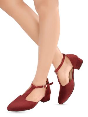 maroon ankle strap sandals - 16386842 - Standard Image - 3