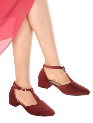 maroon ankle strap sandals - 16386842 - Standard Image - 5