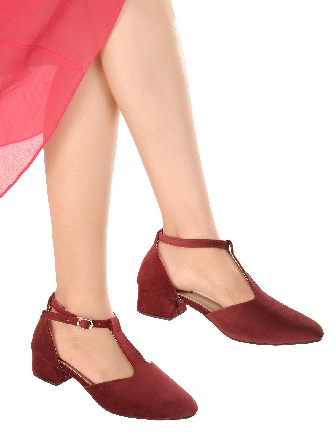 maroon ankle strap sandals - 16386842 - Zoom Image - 5