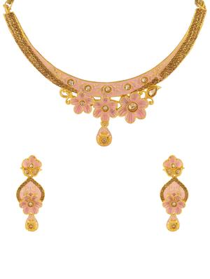 pink metal short necklace - 16386912 - Standard Image - 5