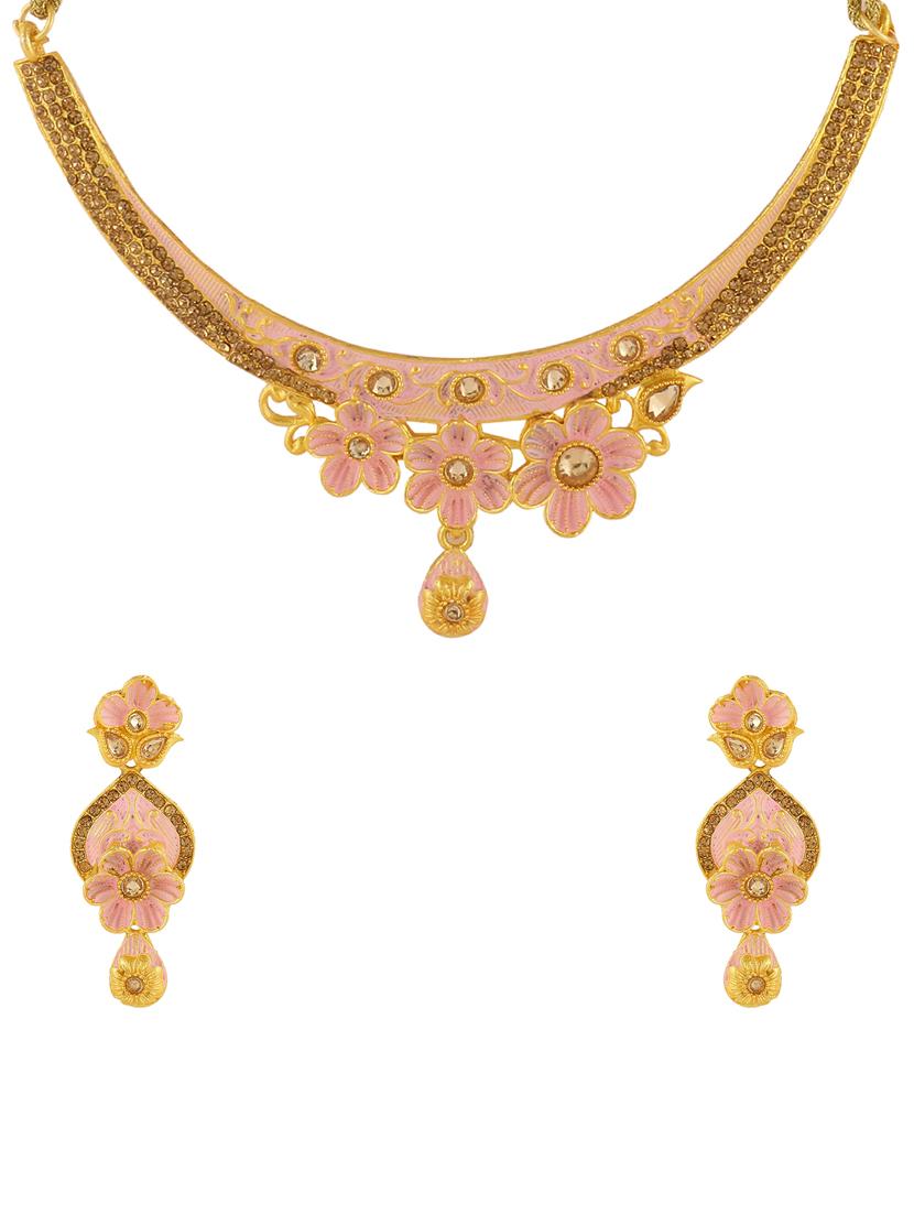pink metal short necklace - 16386912 - Zoom Image - 5