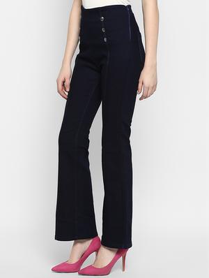 high rise button detail jeans - 16387336 - Standard Image - 2