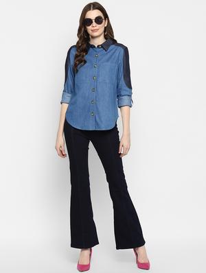 high rise button detail jeans - 16387336 - Standard Image - 4