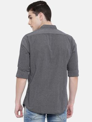 grey self design casual shirt - 16387641 - Standard Image - 3