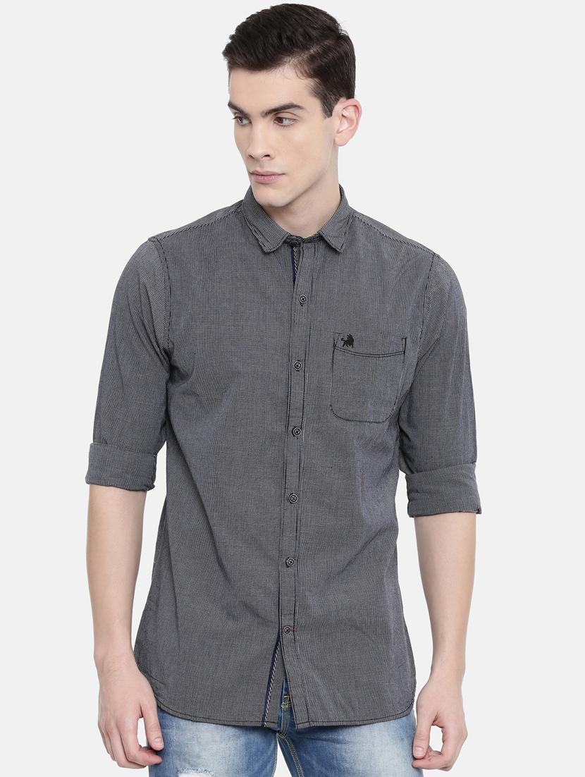grey self design casual shirt - 16387641 - Zoom Image - 1