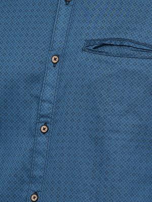 blue self design casual shirt - 16387661 - Standard Image - 5