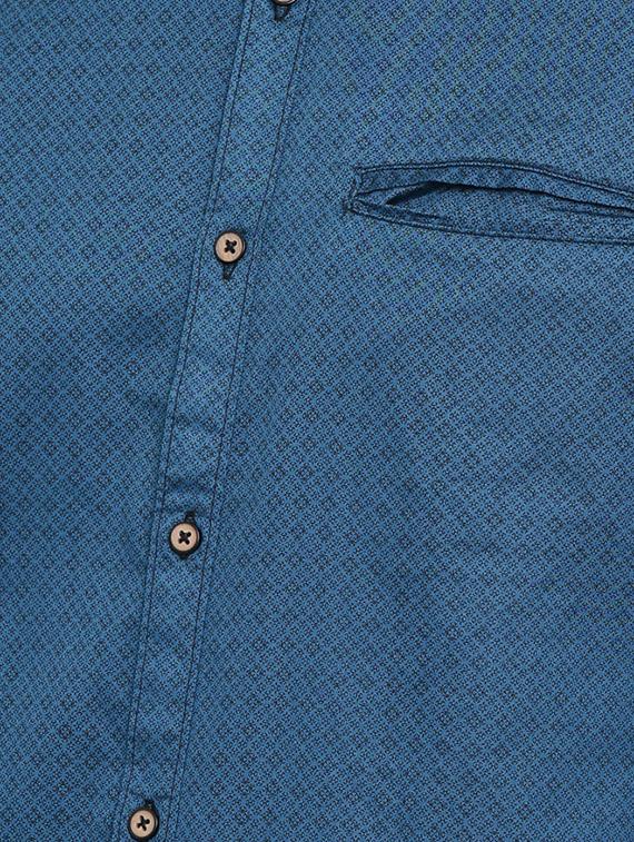 blue self design casual shirt - 16387661 - Zoom Image - 5
