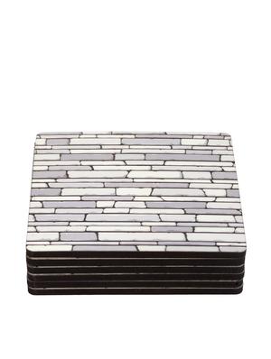 alina decor set of 6 printed coasters with wooden stand - 16387783 - Standard Image - 3