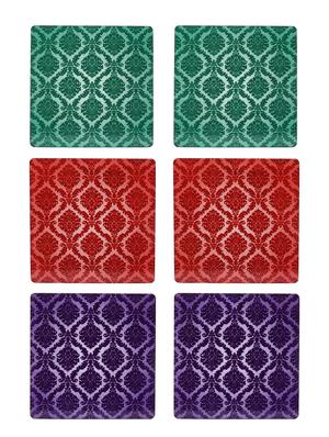 alina decor set of 6 printed coasters with wooden stand - 16387823 - Standard Image - 2