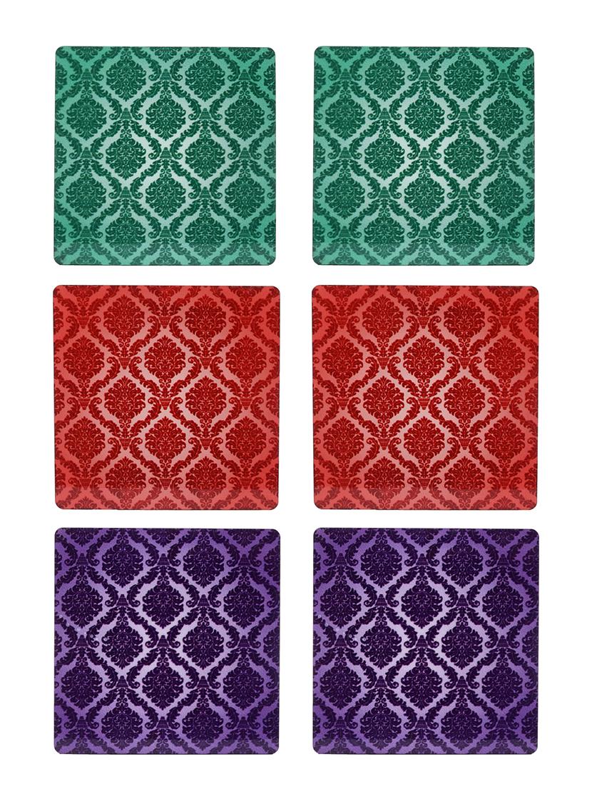 alina decor set of 6 printed coasters with wooden stand - 16387823 - Zoom Image - 2