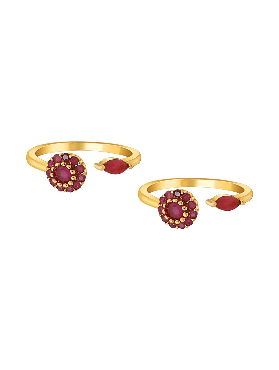 red Set of 2 metal toe rings - 16388171 - Zoom Image - 1