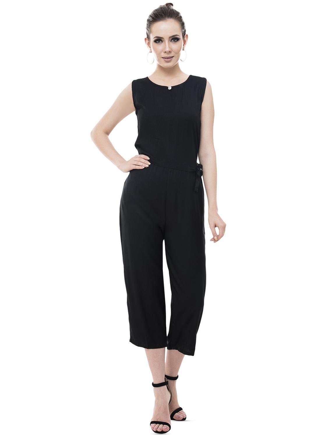keyhole neck tie knot jumpsuit - 16388773 - Zoom Image - 1