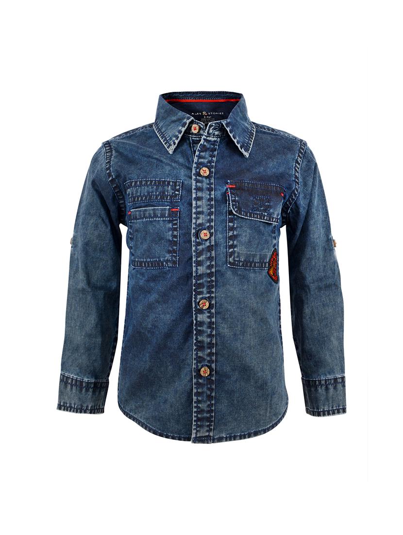 curve hem pocket patched shirt - 16388781 - Zoom Image - 1