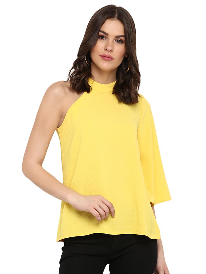 single shoulder bell sleeved top - 16389110 - Zoom Image - 1