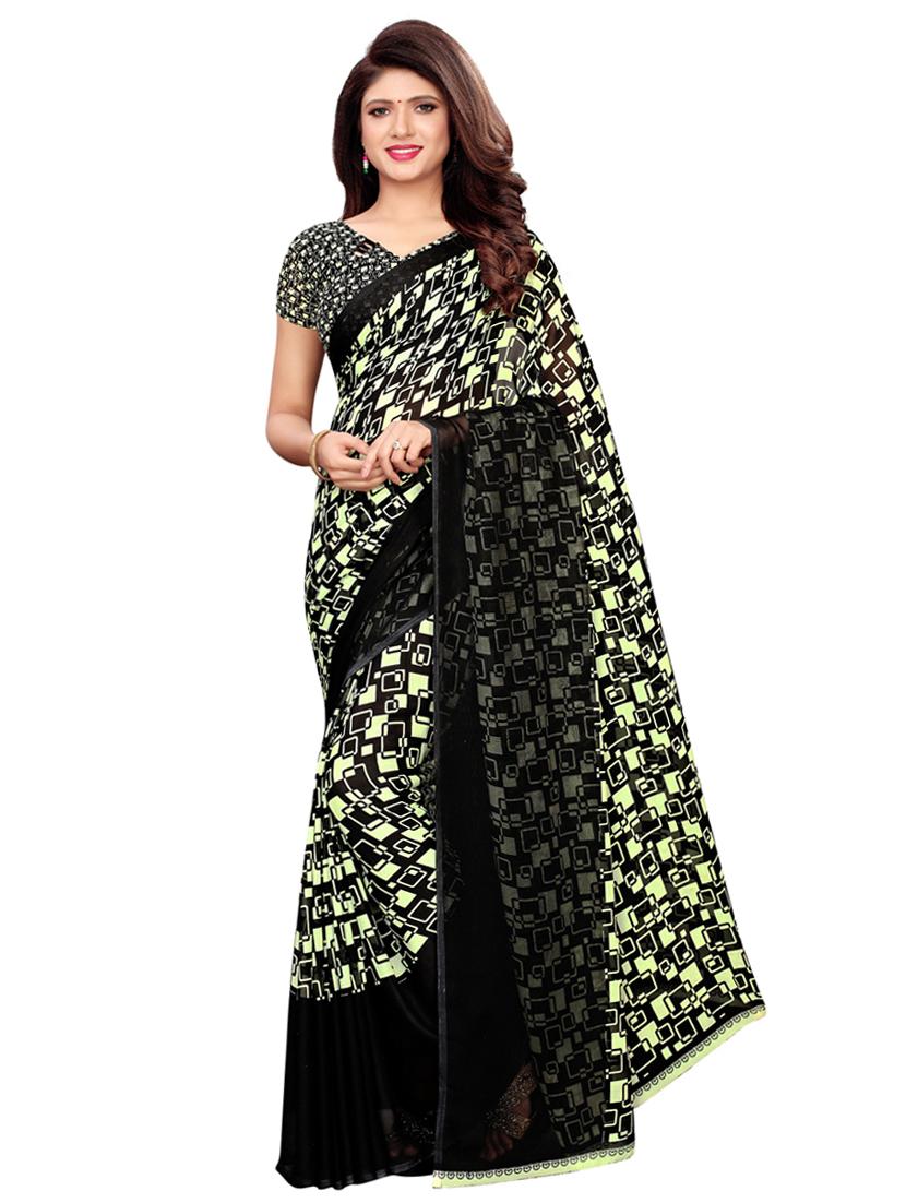 geometrical printed saree with blouse - 16389293 - Zoom Image - 1