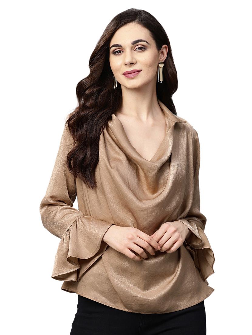 cowl neck flute sleeved top - 16389702 - Zoom Image - 1