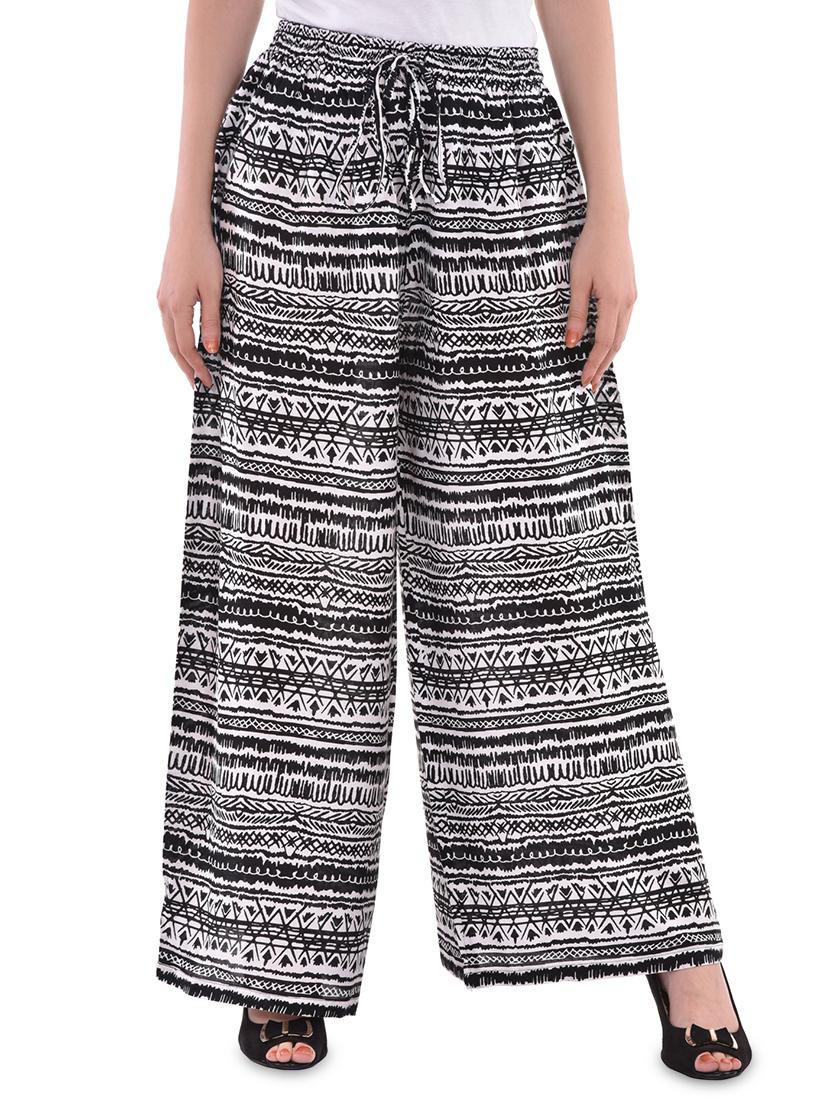 drawstring abstract printed palazzo - 16390130 - Zoom Image - 1