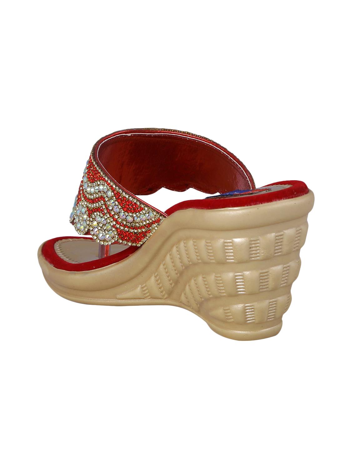 msc red stylish fancy wedges for women - 16390793 - Zoom Image - 3