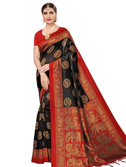 kalamkari printed saree with blouse - 16390868 - Standard Image - 1