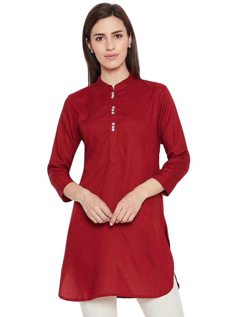 solid straight kurti - 16391868 - Zoom Image - 1