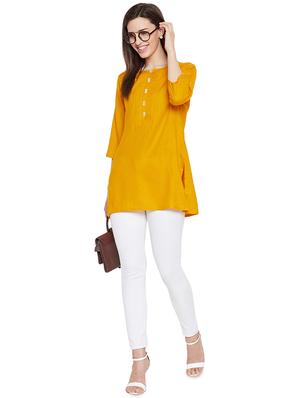 solid pintucks straight kurti - 16391872 - Standard Image - 4
