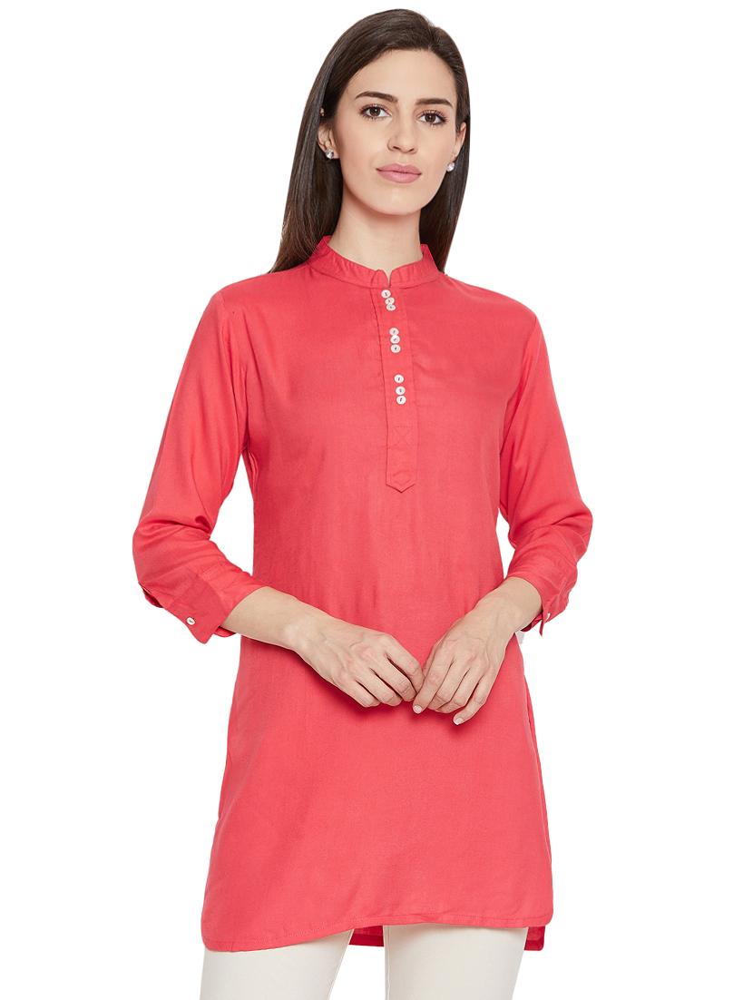 solid straight kurti - 16391877 - Zoom Image - 1