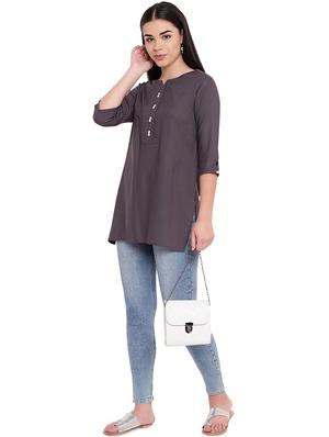 solid pintucks straight kurti - 16391880 - Standard Image - 4
